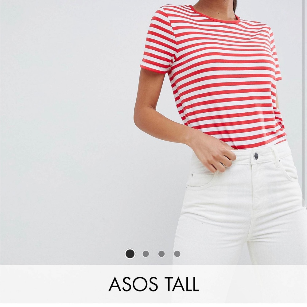 ASOS tall red and white striped shirt